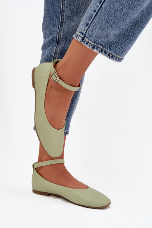 Balerīnas Sieviešu ar siksniņām I ar sprādzēm Zaļas krāsas Janelor