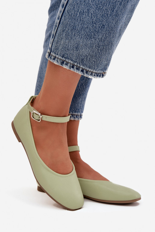 Balerīnas Sieviešu ar siksniņām I ar sprādzēm Zaļas krāsas Janelor