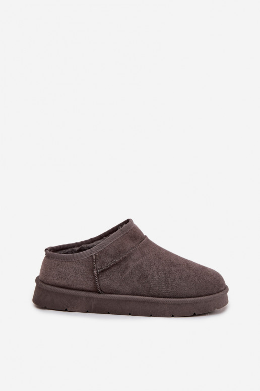 sniega apavi Sieviešu siltināti ar kažokādu pelēkas krāsas Serenne