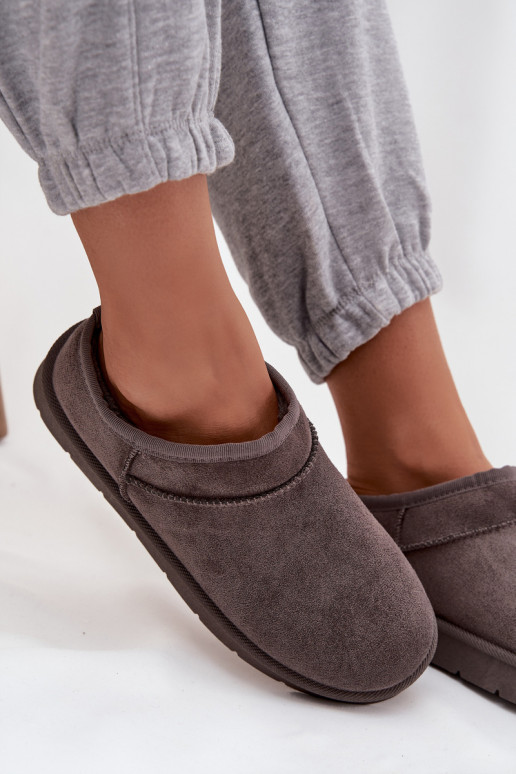 sniega apavi Sieviešu siltināti ar kažokādu pelēkas krāsas Serenne