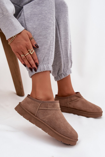 sniega apavi Sieviešu siltināti ar kažokādu brūnas krāsas Serenne