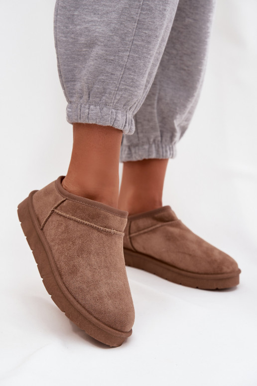 sniega apavi Sieviešu siltināti ar kažokādu brūnas krāsas Serenne