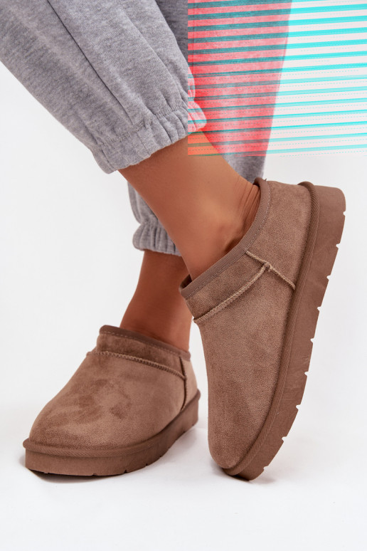 sniega apavi Sieviešu siltināti ar kažokādu brūnas krāsas Serenne