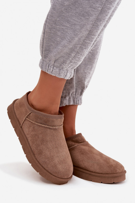 sniega apavi Sieviešu siltināti ar kažokādu brūnas krāsas Serenne