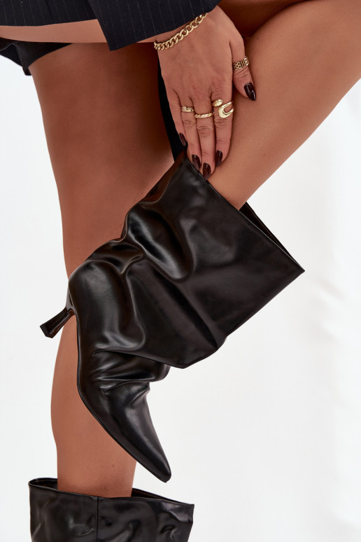 Paslīdēt uz Sieviešu puszābaki ar papēdi Ar savilktu augšdaļu melnas krāsas Inarisse