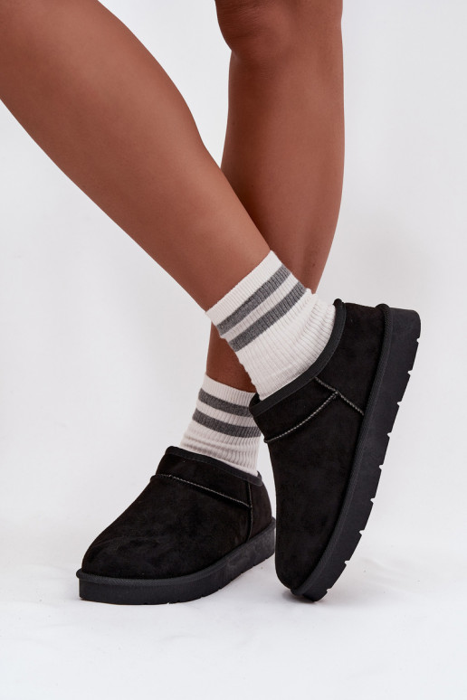 sniega apavi Sieviešu siltināti ar kažokādu melnas krāsas Serenne