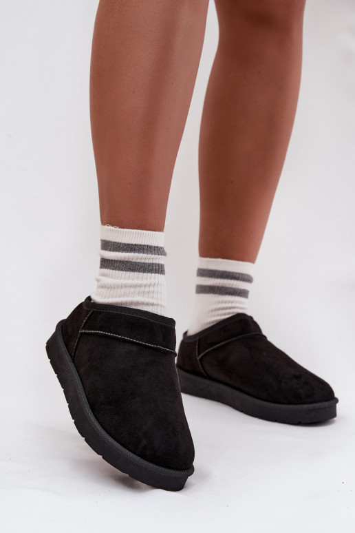 sniega apavi Sieviešu siltināti ar kažokādu melnas krāsas Serenne