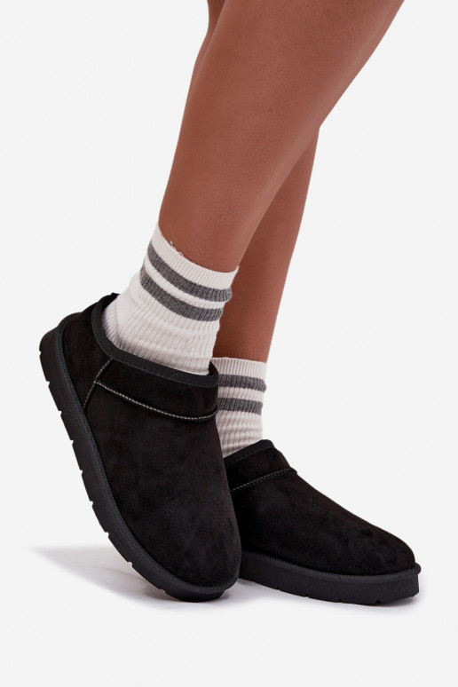 sniega apavi Sieviešu siltināti ar kažokādu melnas krāsas Serenne