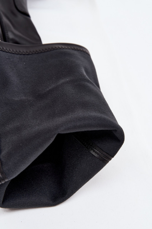 sieviešu garie zābaki Par ceļgalu ar papēdi Eko Āda melnas krāsas Tahlina