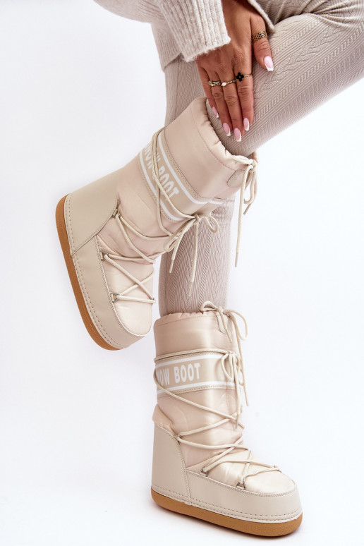 Sieviešu Augsts sniega apavi smilšu krāsas Venila