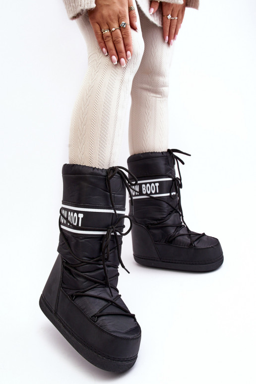 Sieviešu Augsts sniega apavi melnas krāsas Venila