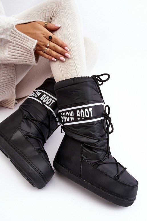 Sieviešu Augsts sniega apavi melnas krāsas Venila