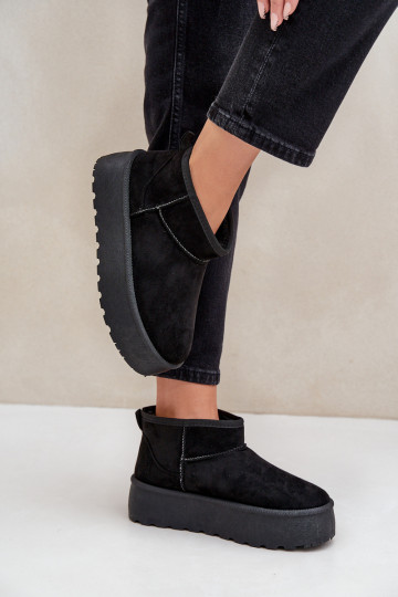 Sieviešu sniega zābaki ar platformu melnā krāsā "Ninala"