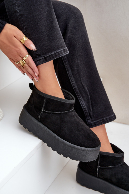 Sieviešu sniega apavi ar platformu melnas krāsas Ninala