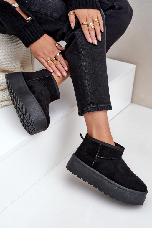 Sieviešu sniega apavi ar platformu melnas krāsas Ninala