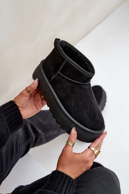 Sieviešu sniega apavi ar platformu melnas krāsas Ninala