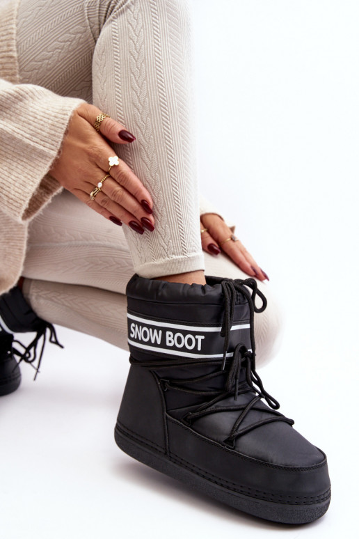 Sieviešu Šņorējami ziemas apavi melnas krāsas Soia