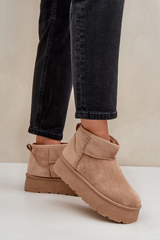 Sieviešu sniega apavi ar platformu smilšu krāsas Ninala