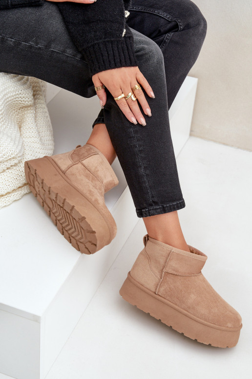 Sieviešu sniega apavi ar platformu smilšu krāsas Ninala