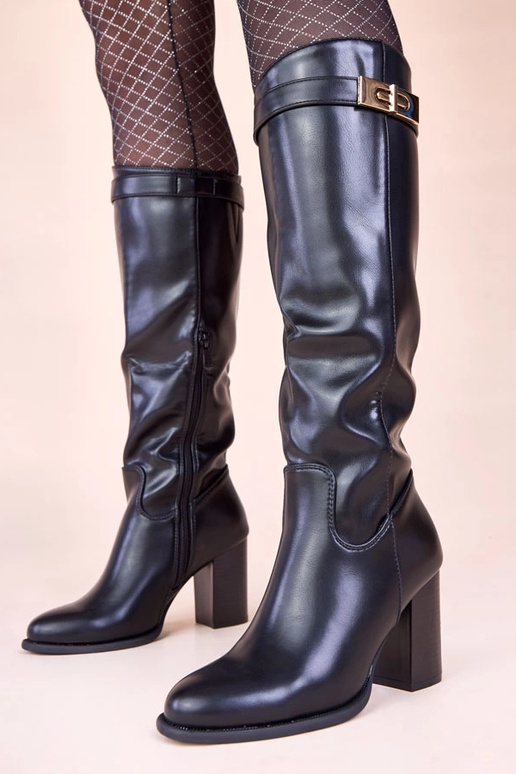 Melni ilgaaulie kurpes uz stabiņa ar...