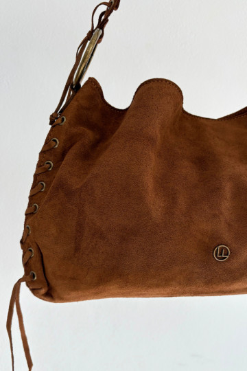 Skórzana zamšādasoIna Soma Ar greznu Šņorēšanam brūnas krāsas Janelis 2