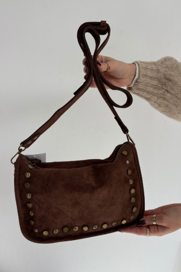 Skórzana zamšādasoIna Soma Zdobiona Ar rhinestones Brūnas krāsas Savra