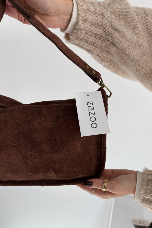 Skórzana zamšādasoIna Soma Zdobiona Ar rhinestones Brūnas krāsas Savra