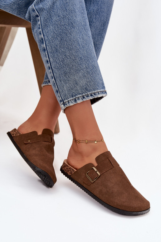 Čības Tukšas Sieviešu i ar platformu ar sprādzēm brūnas krāsas Selio