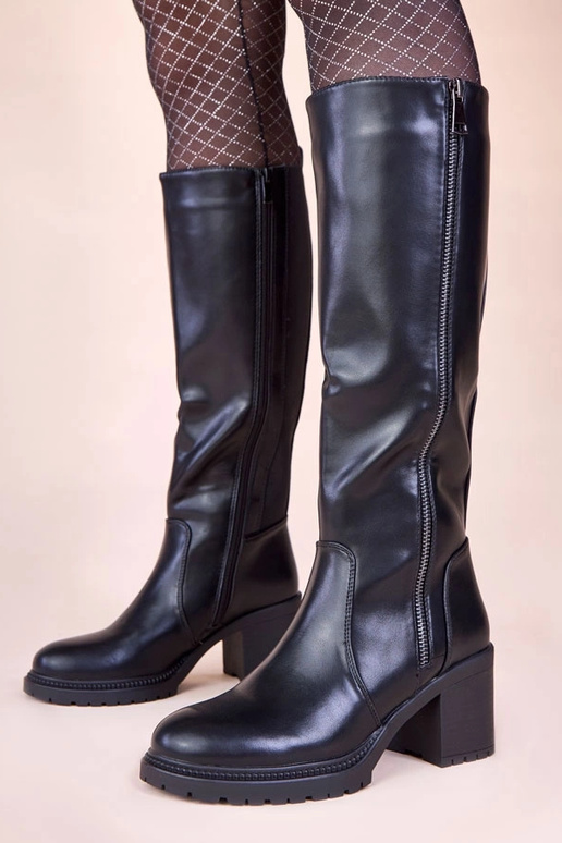 Melni zābaki uz papēža ar elastīgu...