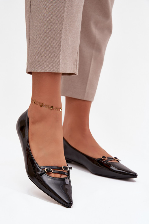 Lakotas balerīnas ar siksniņām melnas krāsas Zarelia