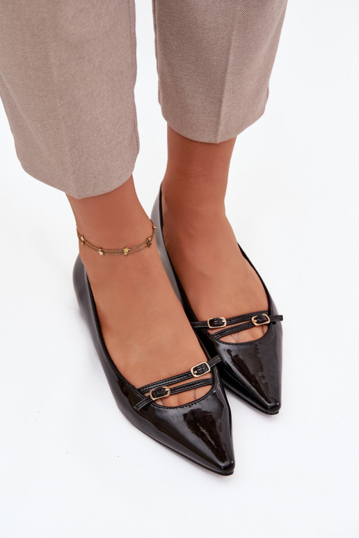 Lakotas balerīnas ar siksniņām melnas krāsas Zarelia