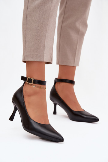 augstpapēžu kurpes Kurpes ar siksniņām melnas krāsas Perrine 2