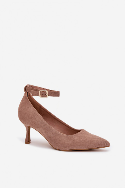 augstpapēžu kurpes KurpesEko zamšādau smilšu krāsas Devoria