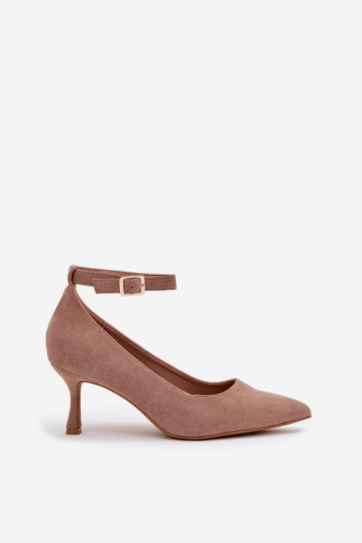 augstpapēžu kurpes KurpesEko zamšādau smilšu krāsas Devoria