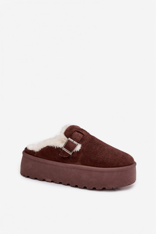 sniega apavi Sieviešu ar kažokādu I ar sprādzēm ar platformu CzekoladoIne Jessina