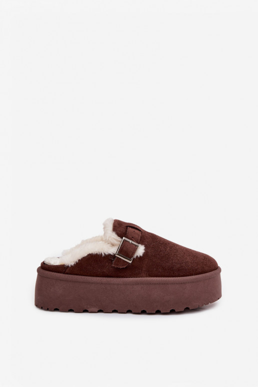 sniega apavi Sieviešu ar kažokādu I ar sprādzēm ar platformu CzekoladoIne Jessina