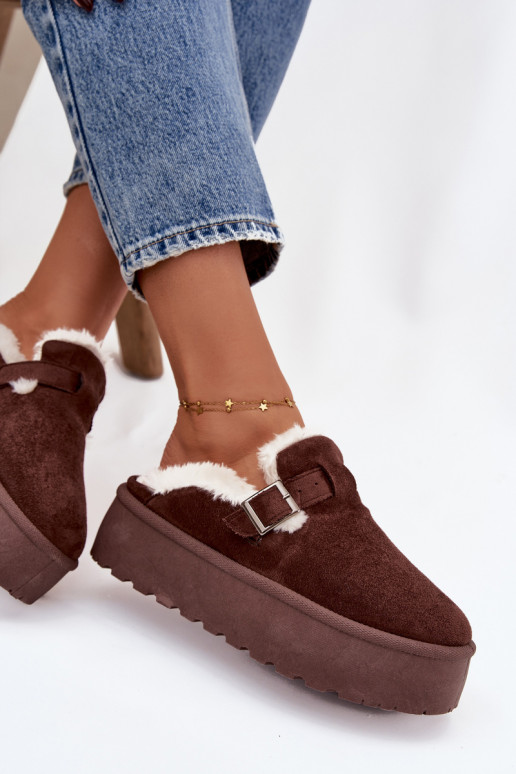 sniega apavi Sieviešu ar kažokādu I ar sprādzēm ar platformu CzekoladoIne Jessina