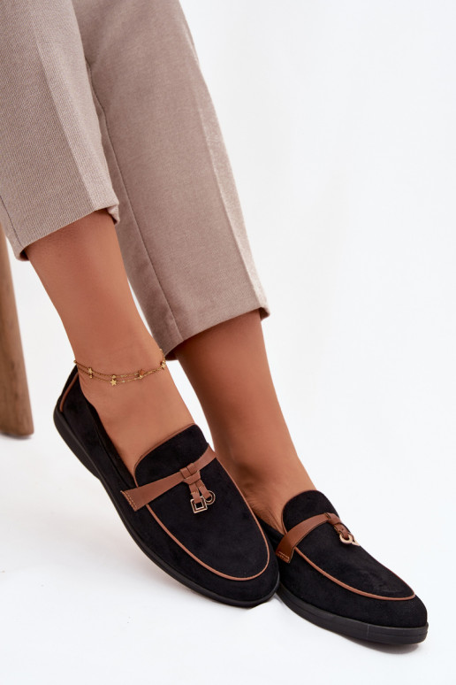 Mokasīni Mokasīni SieviešuEko zamšādau melnas krāsas DarInen