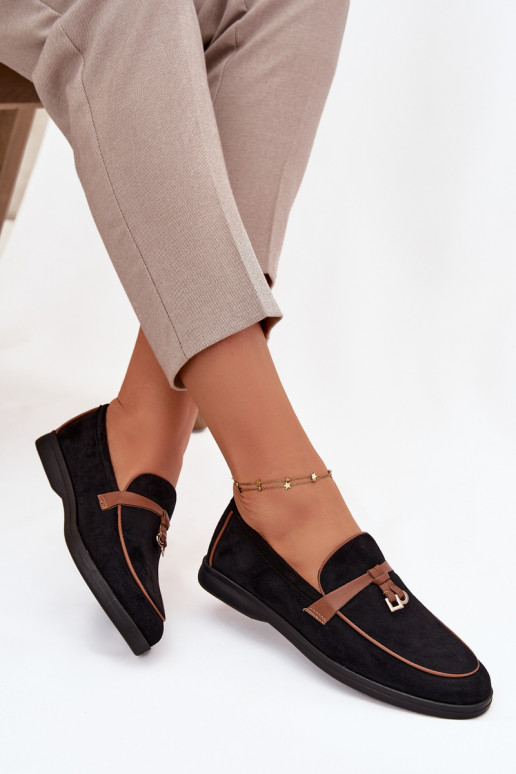 Mokasīni Mokasīni SieviešuEko zamšādau melnas krāsas DarInen