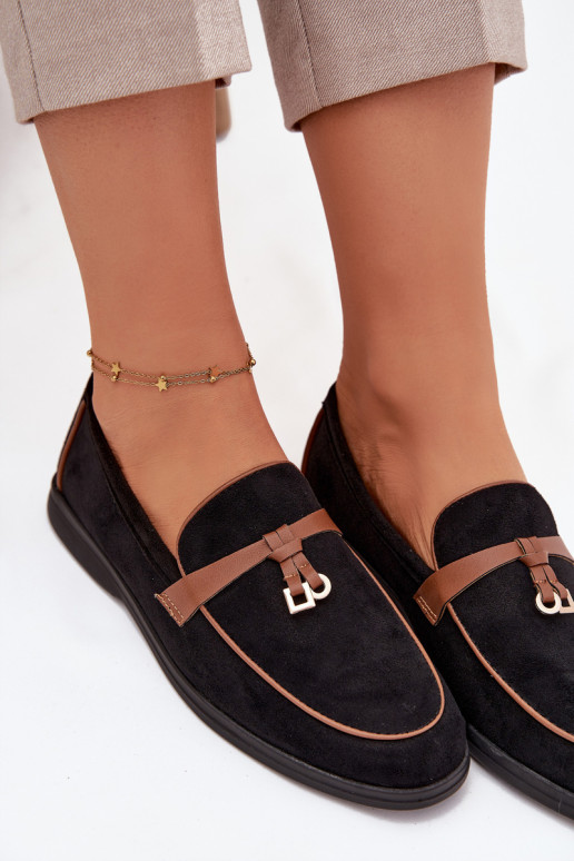 Mokasīni Mokasīni SieviešuEko zamšādau melnas krāsas DarInen