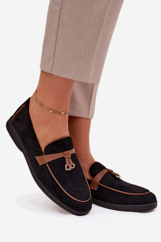 Mokasīni Mokasīni SieviešuEko zamšādau melnas krāsas DarInen