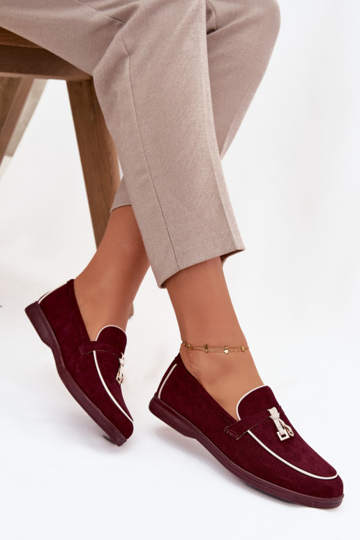 Mokasīni Mokasīni SieviešuEko zamšādau bordo krāsas DarInen