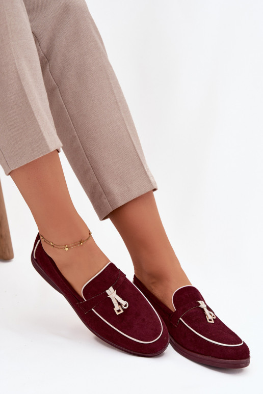 Mokasīni Mokasīni SieviešuEko zamšādau bordo krāsas DarInen