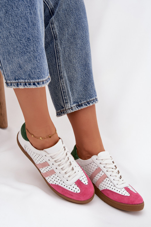 Āda Ažūrs Sneakers modeļa apavi Sieviešu Zazoo N1318 Baltas-Rozā krāsas