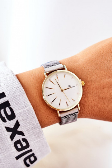 Sieviešu pulkstenis Uz rokassprādzes Mesh Giorgio&Dario pelēkas -Zelta krāsas