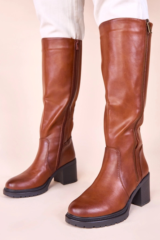 Brūni garie zābaki uz stabiņa ar...