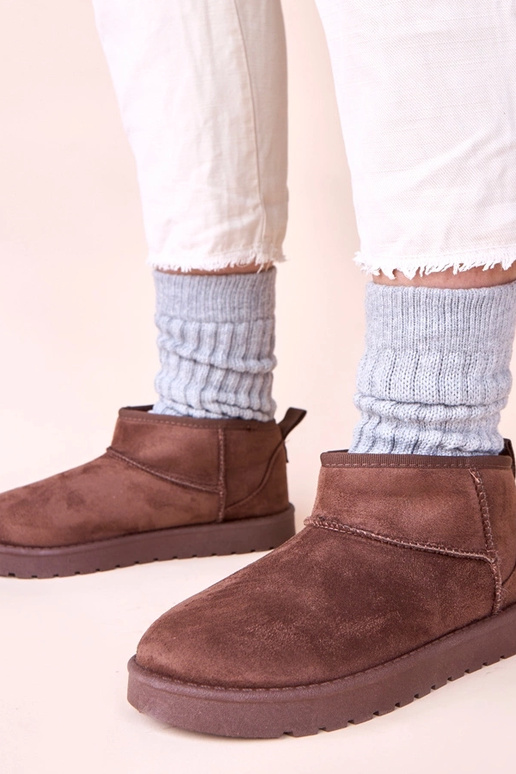 Šokolādes krāsas sniega zābaki ar...