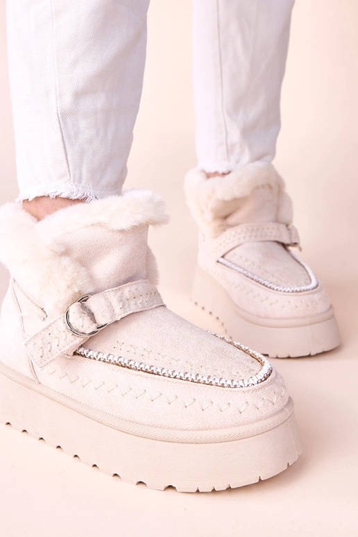 Smilšu krāsas sniega zābaki ar...