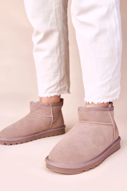 Pelēki sniega zābaki no dabīgā zamša,...