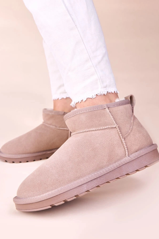 Pelēki sniega zābaki no dabīgā zamša,...